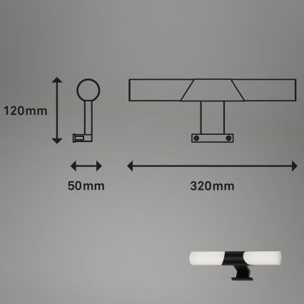 Briloner - LED-освещение для зеркала в ванной LED/7W/230V 4000K IP44 32 cm черный