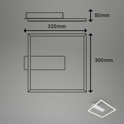 Briloner - LED потолочный светильник FRAME LED/14W/230V 3000K 30x32 см матовый хром