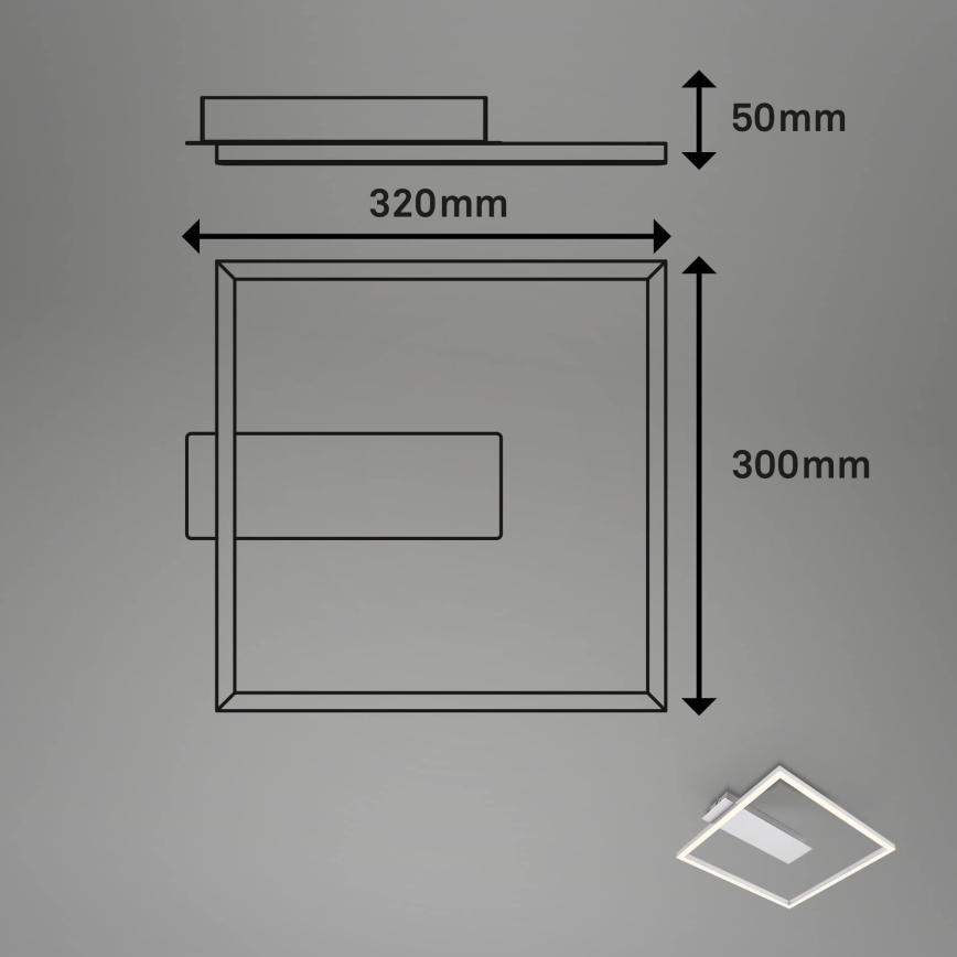 Briloner - LED потолочный светильник FRAME LED/14W/230V 3000K 30x32 см матовый хром