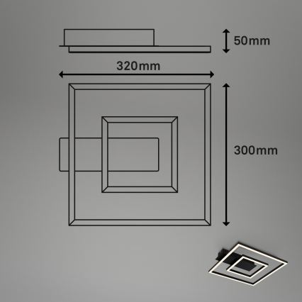 Briloner - LED потолочный светильник FRAME LED/22W/230V 3000K 30x32 cm чёрный