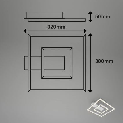 Briloner - LED потолочный светильник FRAME LED/22W/230V 3000K 30x32 см матовый хром