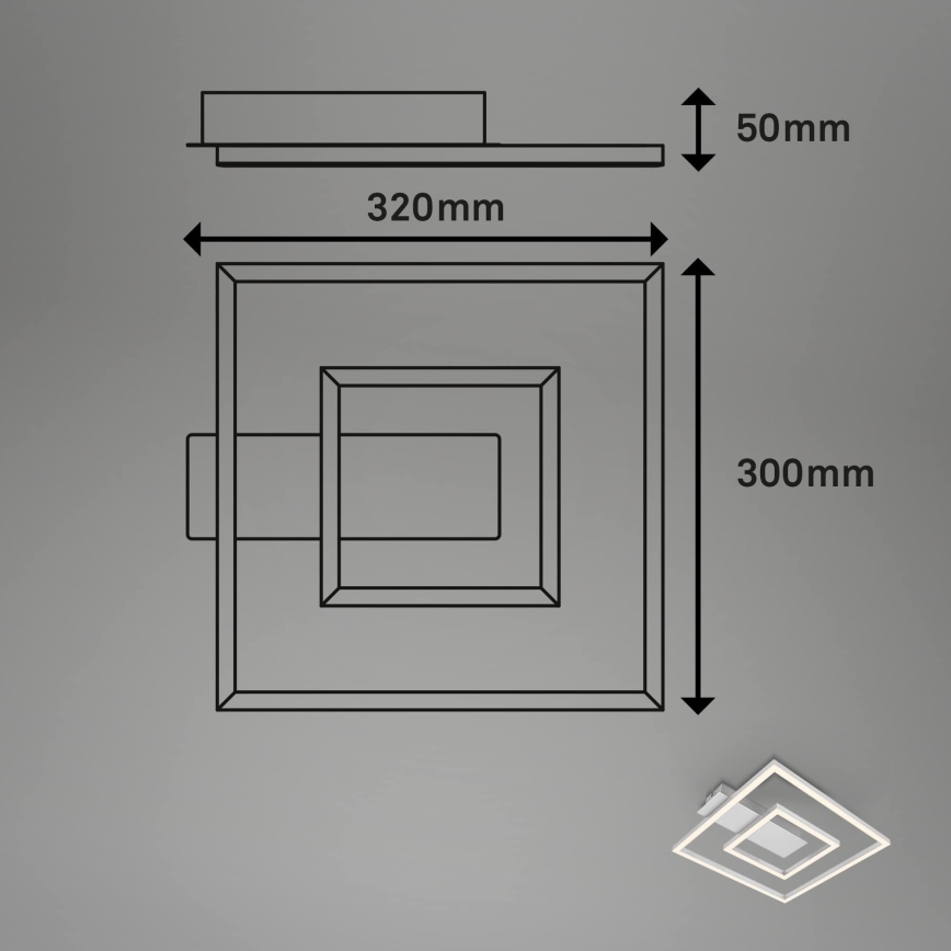 Briloner - LED потолочный светильник FRAME LED/22W/230V 3000K 30x32 см матовый хром