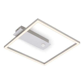 Briloner - LED потолочный светильник с датчиками движения и сумерек FRAME LED/14W/230V 3000K 30x32 cm матовый хром
