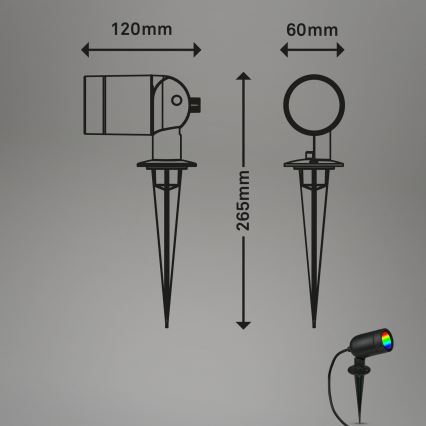 Briloner - LED RGBW диммируемый наружный светильник LED/4,4 Вт/230 В 2700/4000/6500K IP44 Wi-Fi Tuya