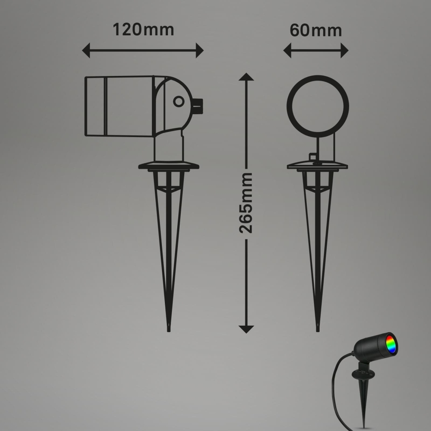 Briloner - LED RGBW диммируемый наружный светильник LED/4,4 Вт/230 В 2700/4000/6500K IP44 Wi-Fi Tuya