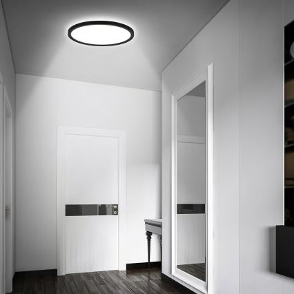Briloner - LED стельовий світильник для ванної кімнати з датчиком руху MOVE LED/18 Вт/230 В IP44 діам. 29 см чорний