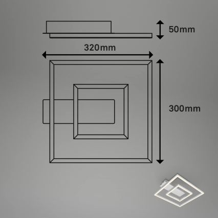 Briloner - LED стельовий світильник FRAME LED/22W/230V 3000K 30x32 cm матовий хром
