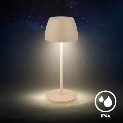 Briloner - LED диммируемая аккумуляторная сенсорная уличная настольная лампа MINI LED/2,5W/5V IP44 1800 mAh бежевая