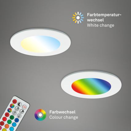Briloner - НАБІР 3x RGBW LED Регульоване вбудоване світильник для ванної кімнати LED/4,8W/230V 3000-6500K IP65 + дистанційне керування