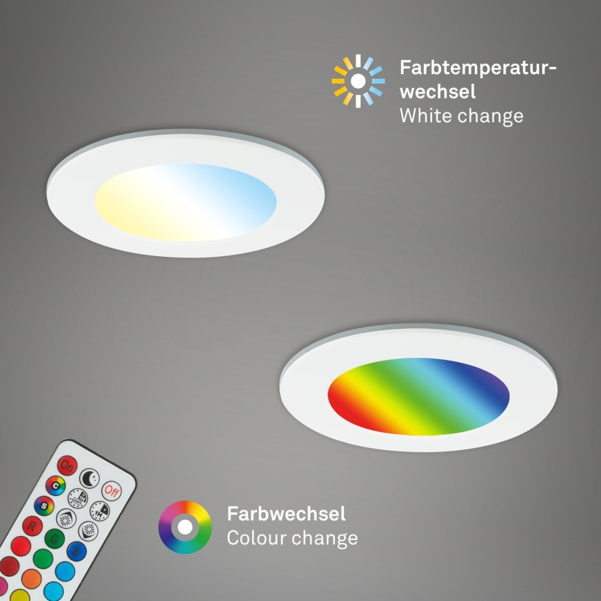 Briloner - НАБІР 3x RGBW LED Регульоване вбудоване світильник для ванної кімнати LED/4,8W/230V 3000-6500K IP65 + дистанційне керування
