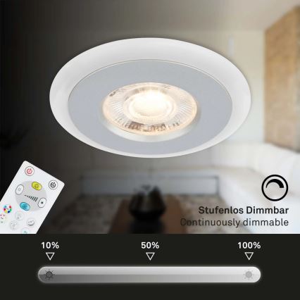 Briloner - НАБІР 3x LED RGBW Вбудований стельовий світильник для ванної з регулюванням яскравості LED/5W/230V 3000-6500K IP44 + пульт дистанційного керування