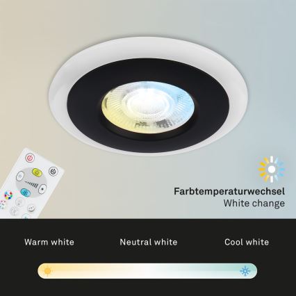 Briloner - НАБІР 3x LED RGBW Вбудований стельовий світильник для ванної з регулюванням яскравості LED/5W/230V 3000-6500K IP44 + пульт дистанційного керування