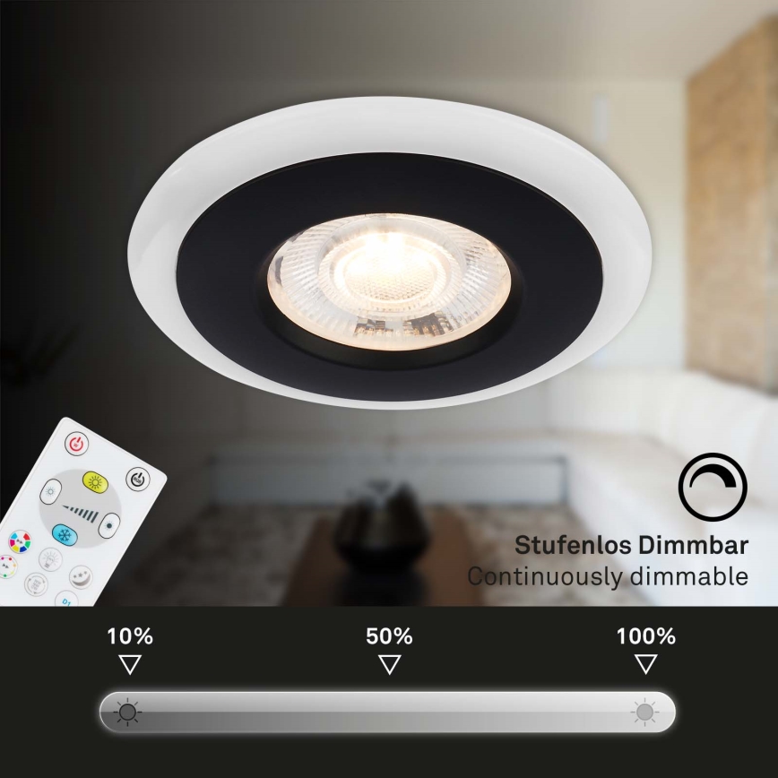 Briloner - НАБІР 3x LED RGBW Вбудований стельовий світильник для ванної з регулюванням яскравості LED/5W/230V 3000-6500K IP44 + пульт дистанційного керування