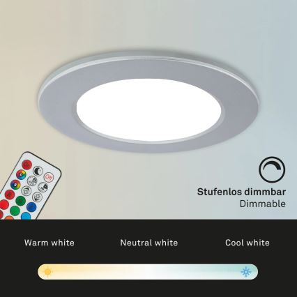 Briloner - НАБІР 3x LED RGBW Вбудований стельовий світильник для ванної з регулюванням яскравості LED/4,8W/230V 3000-6500K IP65 + пульт дистанційного керування