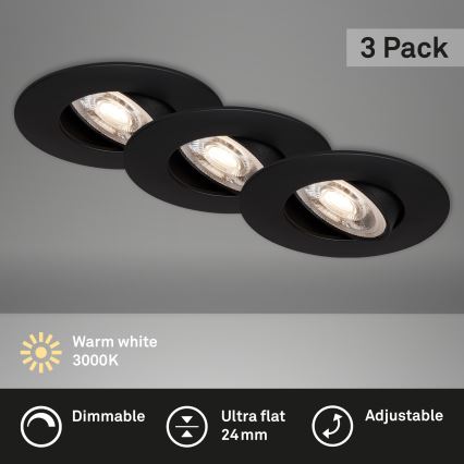 Briloner - НАБІР 3x LED світильник для ванної з регулюванням яскравості LED/4,9W/230V IP23