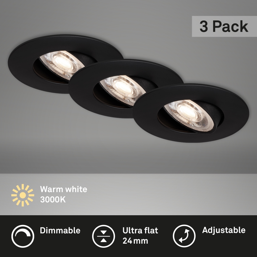 Briloner - НАБІР 3x LED світильник для ванної з регулюванням яскравості LED/4,9W/230V IP23