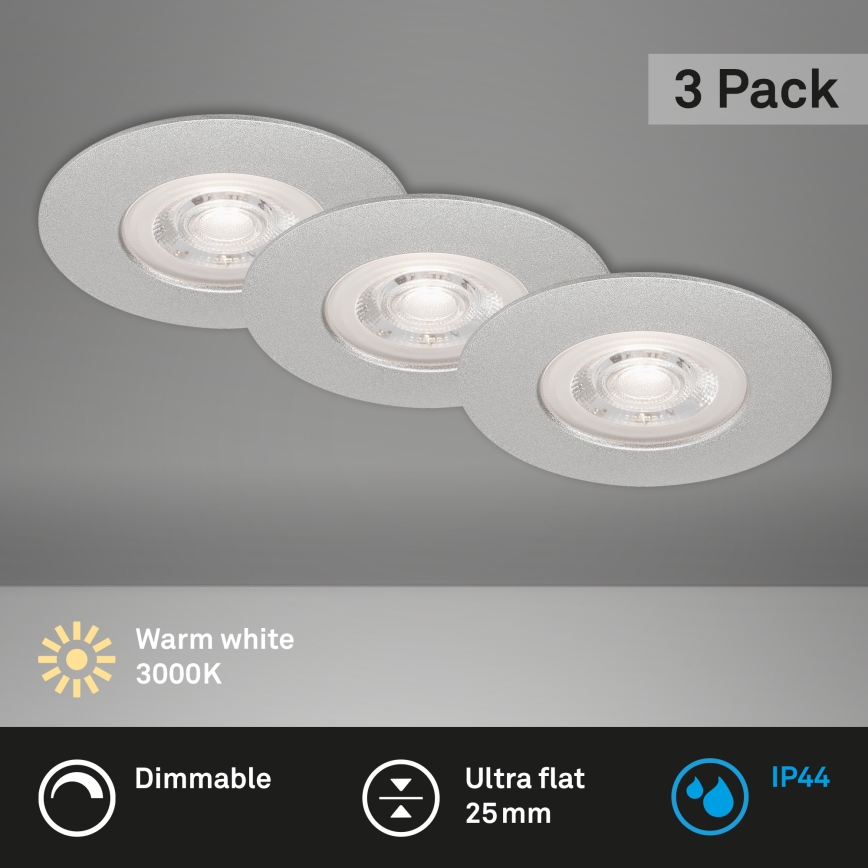 Briloner - НАБІР 3x LED світильник для ванної з регулюванням яскравості LED/4,9W/230V IP44