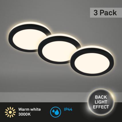 Briloner - НАБІР 3x Вбудований стельовий LED світильник для ванної LED/3W/230V IP44