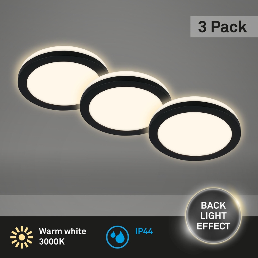 Briloner - НАБІР 3x Вбудований стельовий LED світильник для ванної LED/3W/230V IP44