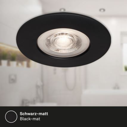 Briloner - НАБІР 3x Вбудований стельовий LED світильник для ванної LED/4,9W/230V IP44 чорний