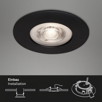 Briloner - НАБІР 3x Вбудований стельовий LED світильник для ванної LED/4,9W/230V IP44 чорний
