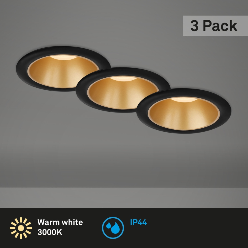 Briloner - НАБІР 3x Вбудований стельовий LED світильник для ванної LED/4,9W/230V IP44