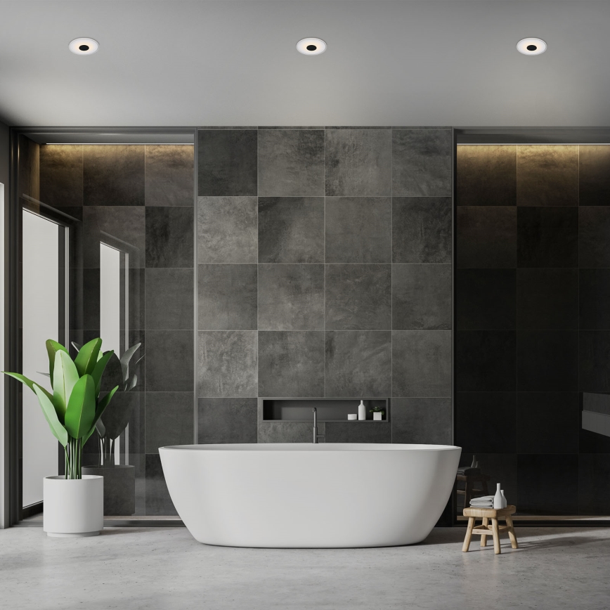 Briloner - НАБІР 3x Вбудований стельовий LED світильник для ванної LED/6W/230V IP44 чорний