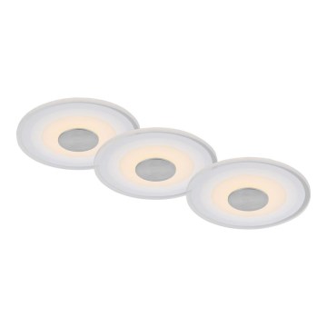 Briloner - НАБІР 3x Вбудований стельовий LED світильник для ванної LED/6W/230V IP44 хром