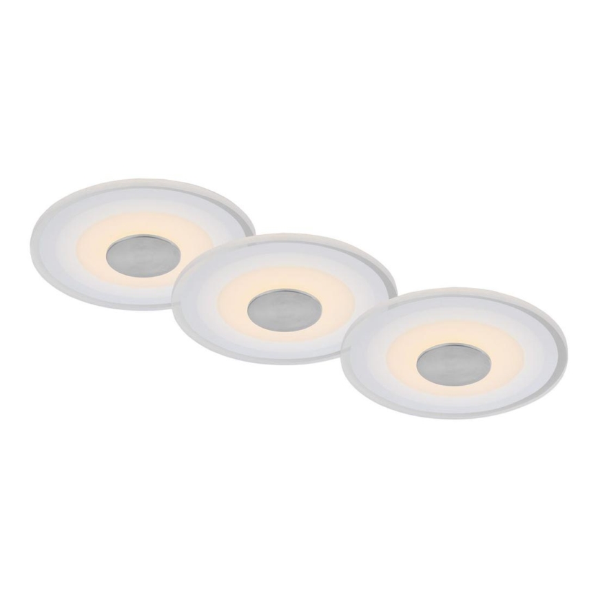 Briloner - НАБІР 3x Вбудований стельовий LED світильник для ванної LED/6W/230V IP44 хром