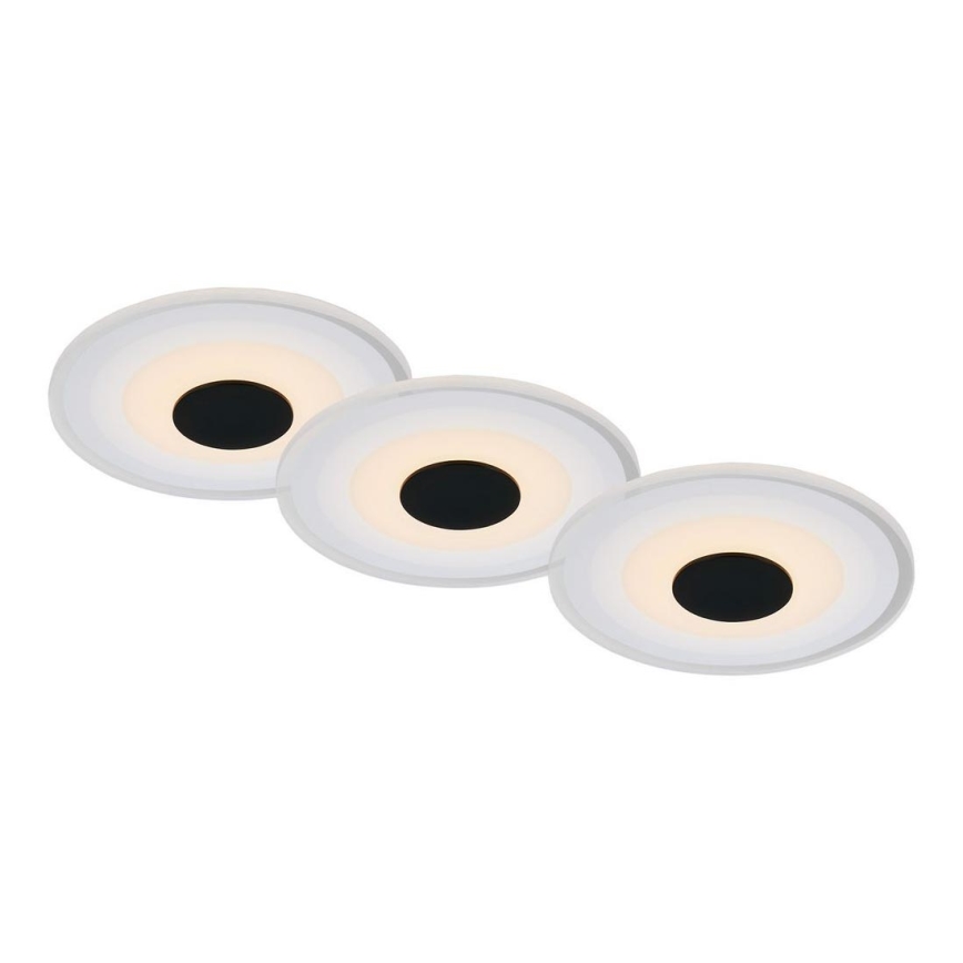 Briloner - НАБІР 3x Вбудований стельовий LED світильник для ванної LED/6W/230V IP44 чорний
