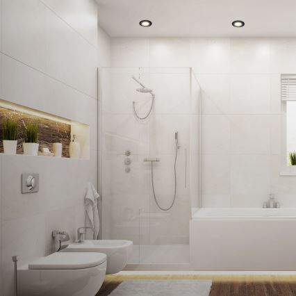 Briloner - НАБОР 3x Светодиодный встроенный светильник для ванной комнаты LED/4,9W/230V IP44 черный