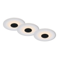 Briloner - НАБОР 3x Светодиодный встроенный светильник для ванной комнаты LED/6W/230V IP44 черный