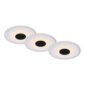 Briloner - НАБОР 3x Светодиодный встроенный светильник для ванной комнаты LED/6W/230V IP44 черный