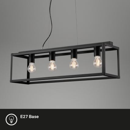 Briloner - Підвісна люстра BLACK STEEL 4xE27/40W/230V