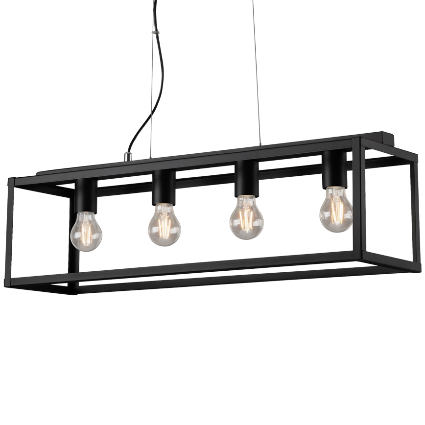 Briloner - Підвісна люстра BLACK STEEL 4xE27/40W/230V