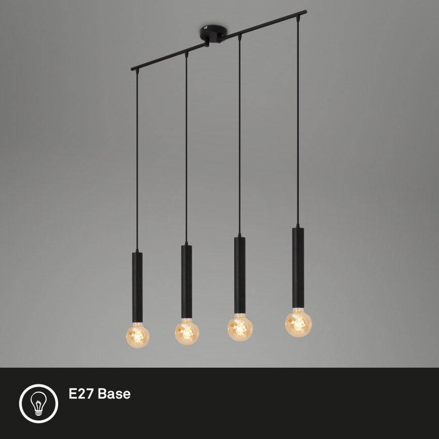 Briloner - Підвісна люстра LONGA 4xE27/60W/230V чорний