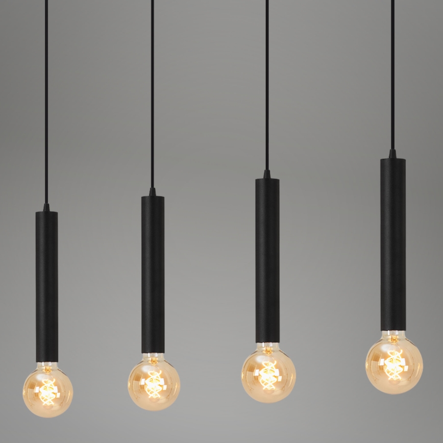 Briloner - Підвісна люстра LONGA 4xE27/60W/230V чорний