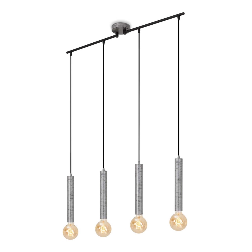 Briloner - Підвісна люстра LONGA 4xE27/60W/230V срібний