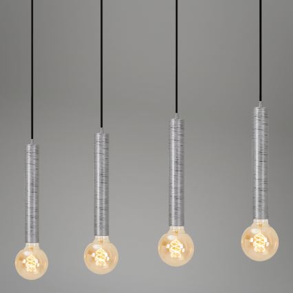 Briloner - Підвісна люстра LONGA 4xE27/60W/230V срібний