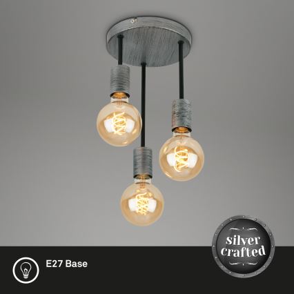 Briloner - Подвесная люстра HENGA 3xE27/60W/230V