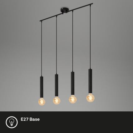 Briloner - Подвесная люстра LONGA 4xE27/60W/230V черный