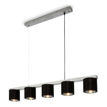 Briloner - Подвесная люстра LURI 5xE14/25W/230V каучуковое дерево