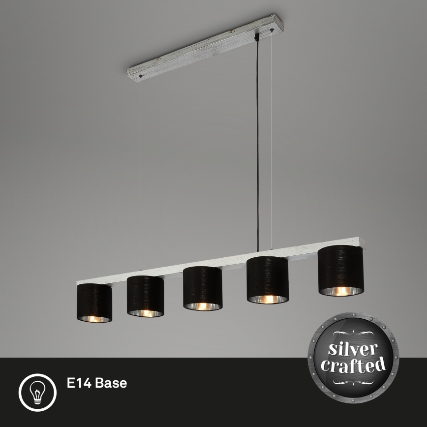 Briloner - Подвесная люстра LURI 5xE14/25W/230V каучуковое дерево