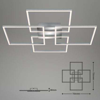 Briloner - Пристельова LED люстра з регулюванням яскравості FRAME 4xLED/12W/230V