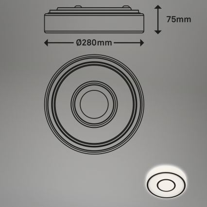 Briloner - Стельовий LED світильник SIRKEL LED/12W/230V чорний