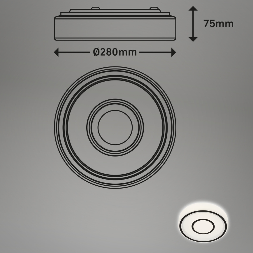 Briloner - Стельовий LED світильник SIRKEL LED/12W/230V чорний