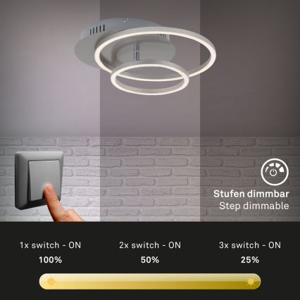 Briloner - Светодиодный регулируемый потолочный светильник FRAMES LED/24,5W/230V