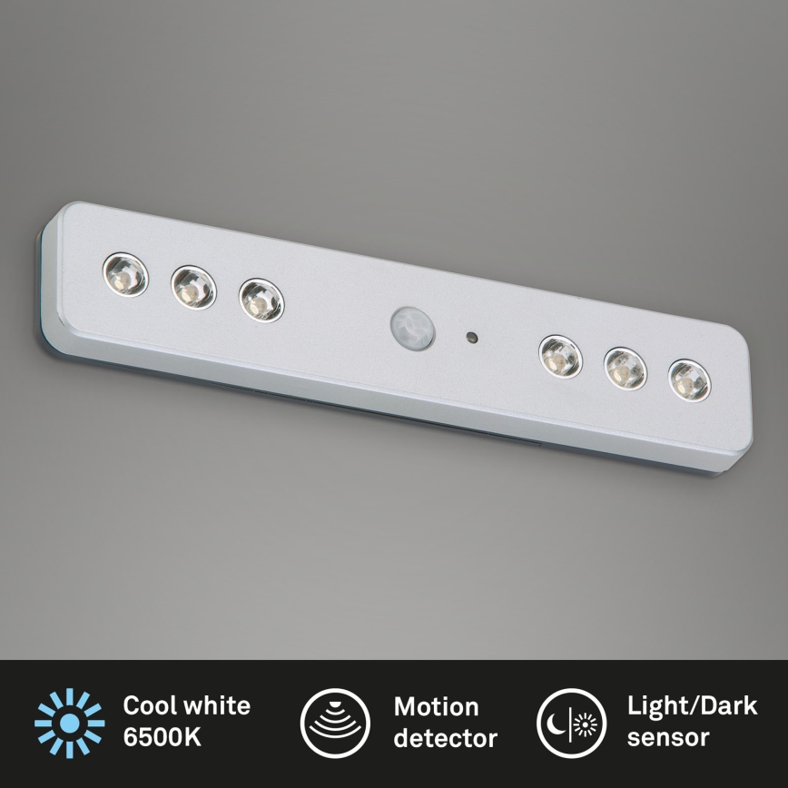 Briloner - Светодиодный навигационный светильник с датчиком LERO LED/0,48W/6xAAA