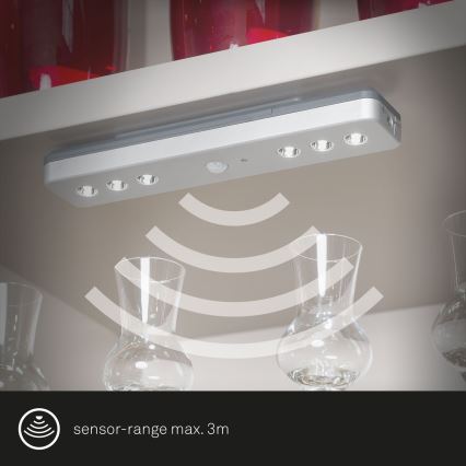 Briloner - Светодиодный навигационный светильник с датчиком LERO LED/0,48W/6xAAA