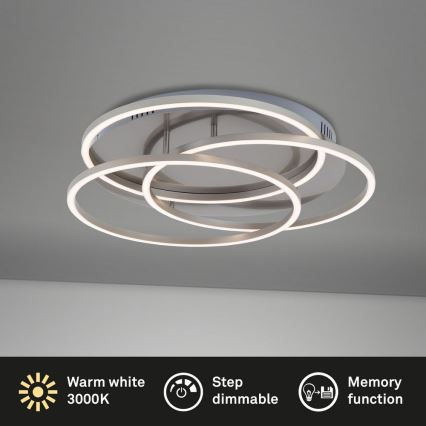 Briloner - Светодиодный потолочный светильник с регулированием яркости FRAMES LED/60W/230V матовый хром